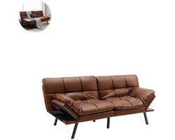 Slaapbank - Uitklapbaar - Slaapstoel - Logeerbed - Zetelbed - Slaapfauteuil - Vouwbed - 2 persoons - Zeer comfortabel - Bruin