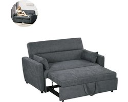 Slaapbank - Uitklapbaar - Slaapstoel - Logeerbed - Zetelbed - Slaapfauteuil - Vouwbed - 2 persoons - Zeer comfortabel - Donkergrijs