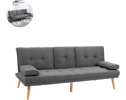 Slaapbank - Uitklapbaar - Slaapstoel - Logeerbed - Zetelbed - Slaapfauteuil - Vouwbed - 2 persoons - Zeer comfortabel - Donkergrijs