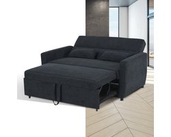 Slaapbank - Uitklapbaar - Slaapstoel - Logeerbed - Zetelbed - Slaapfauteuil - Vouwbed - 2 persoons - Zeer comfortabel - Donkergrijs