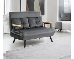 Slaapbank - Uitklapbaar - Slaapstoel - Logeerbed - Zetelbed - Slaapfauteuil - Vouwbed - 2 persoons - Zeer comfortabel - Grijs
