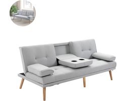 Slaapbank - Uitklapbaar - Slaapstoel - Logeerbed - Zetelbed - Slaapfauteuil - Vouwbed -2 persoons - Zeer comfortabel - Lichtgrijs