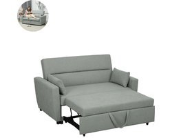 Slaapbank - Uitklapbaar - Slaapstoel - Logeerbed - Zetelbed - Slaapfauteuil - Vouwbed - 2 persoons - Zeer comfortabel - lichtgrijs
