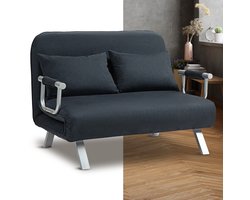 Slaapbank - Uitklapbaar - Slaapstoel - Logeerbed - Zetelbed - Slaapfauteuil - Vouwbed - 2 persoons - Zeer comfortabel - Zwart