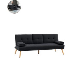 Slaapbank - Uitklapbaar - Slaapstoel - Logeerbed - Zetelbed - Slaapfauteuil - Vouwbed - 2 persoons - Zeer comfortabel - Zwart