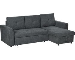 Slaapbank - Uitklapbaar - Slaapstoel - Logeerbed - Zetelbed - Slaapfauteuil - Vouwbed - 3 persoons - Zeer comfortabel - Donkergrijs