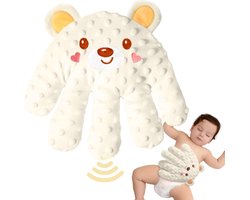 Slaaphulp- Baby Soothing Palm - De Baby rocker - Slaaphulp Voor Baby & Kinderen - Automatisch - Oplaadbaar - Slaaptrainer - Help Baby Beter Slapen - Elektrisch Baby Handkussen - Baby Schrik Preventie Kussen - Kan Worden Verwarmd-Beige berenpatroon