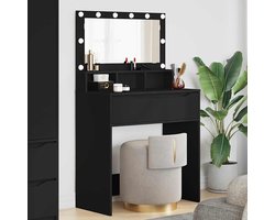 Slaapkamer Kaptafel | Cosmetische Tafel | Make-up tafels Zwart 80 x 39,6 x 135 cm Bewerkt hout