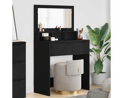 Slaapkamer Kaptafel | Cosmetische Tafel | Make-up tafels Zwart 80 x 39,6 x 135 cm Bewerkt hout