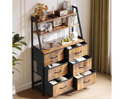 “Slaapkamercommode – Robuuste Opbergkast voor Slaapkamer & Woonkamer, Vintage Zwart”