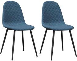 Slaapkamerstoelen voor de Woonkamer Eetkamerstoelen 2 Stuks Blauw Fluweel voor Eetkamer, Woonkamer, Lounge