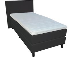 Slaaploods.nl Anda - Boxspring inclusief matras - 90x200 cm - Kunstleer - Zwart