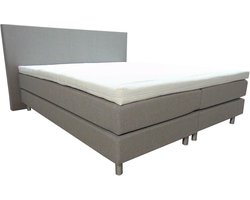Slaaploods.nl Anda - Boxspring inclusief matras - 90x200 cm - stof - Grijs