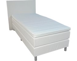 Slaaploods.nl Anda - Boxspring inclusief matras - 90x210 cm - Kunstleer - Wit