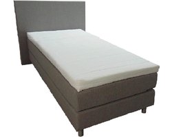 Slaaploods.nl Anda - Boxspring inclusief matras - 90x210 cm - stof - Grijs