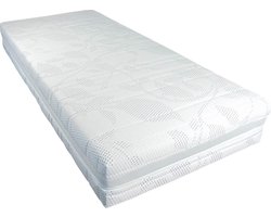 Slaaploods.nl Queen de Luxe - Pocketvering Matras - Traagschuim Afdeklaag - 90x200x25 cm - Hard