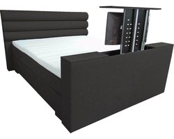 Slaaploods.nl Romance Plus - Complete Boxspring met TV Lift - t/m 43 inch - 180x200 cm - Zwart