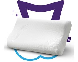 Slaapspeciaal Aloe Vera Nekkussen – Traagschuim Hoofdkussen met Neksteun | 60x40x14/12 cm – Ergonomisch Kussen voor Zij- en Rugslapers – Afritsbare & Wasbare Aloe Vera Hoes – Anti-Allergisch – Memory Foam