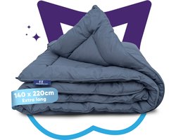 Slaapspeciaal eazydekbed 140x220 cm - Grijs - Dekbed Zonder Overtrek, Extra Lang, Luxe Gelvezels, Anti-Allergisch & Perfect Voor Elk Seizoen