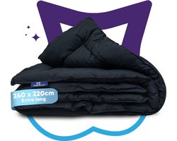 Slaapspeciaal eazydekbed 240x220 cm - Zwart - Dekbed Zonder Overtrek, Extra Lang, Luxe Gelvezels, Anti-Allergisch & Perfect Voor Elk Seizoen