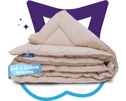 Slaapspeciaal Eazydekbed Hotel Beige - Wasbaar Dekbed - Dekbed zonder Overtrek - Hoesloos Dekbed - All Year Dekbed - 2 in 1 Dekbed - Dekbed met Vaste Overtrek - Gekleurd Dekbed - 240x220 cm