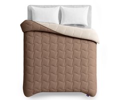 Slaapspeciaal Eazydekbed Series Bruin/Creme - Zomerdekbed zonder Overtrek - Wasbaar Dekbed - Hoesloos Dekbed - 2 in 1 Dekbed - Dekbed met Vaste Overtrek - Duo Kleur Dekbed - 200x200 cm
