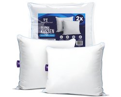 Slaapspeciaal Hoofdkussen - Hoofdkussen Set van 2 - Hoofdkussen Nekklachten | 60x70 cm - Hotelkwaliteit Hoofdkussens - Geschikt voor rug-, zij- en buikslapers - Katoenen Tijk - 30 Dagen Proefslapen