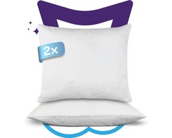 Slaapspeciaal Hoofdkussen - Sleepjust DUO - Hoofdkussen Set van 2 - Hoofdkussen Nekklachten | 60x70 cm - Hotelkwaliteit Hoofdkussens - Geschikt voor rug-, zij- en buikslapers - Cooltouch Tijk