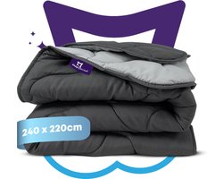 Slaapspeciaal Zomerdekbed - eazydekbed ® Series Antraciet/Grijs - Dekbed zonder overtrek | 240x220 cm - Hoesloos dekbed - Bedrukt dekbed zonder overtrek - Dekbed in kleur - Gekleurd dekbed - Lits Jumeaux Dekbed