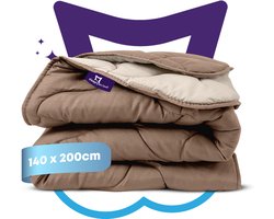 Slaapspeciaal Zomerdekbed - eazydekbed ® Series Bruin/Creme - Dekbed zonder overtrek | 140x200 cm - 30 dagen proefslapen - Hoesloos dekbed - Bedrukt dekbed zonder overtrek - Dekbed in kleur - Gekleurd dekbed - Eenpersoons Dekbed
