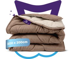 Slaapspeciaal Zomerdekbed - eazydekbed ® Series Bruin/Creme - Dekbed zonder overtrek | 200x200 cm - 30 dagen proefslapen - Hoesloos dekbed - Bedrukt dekbed zonder overtrek - Dekbed in kleur - Gekleurd dekbed - Tweepersoons Dekbed