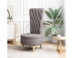 Slaapstoel - Fauteuil Cocktailstoel - Ontspannen Lezen - Hoge Ademende Rugleuning - 565 x 70 x 110 cm - Taupe