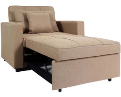 Slaapstoel MCW-L90, klapstoel slaapbank logeerbed relaxstoel, ligoppervlak 197x103cm stof/textiel ~ taupe