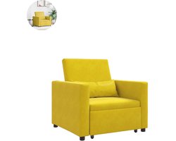Slaapstoel - Uitklapbaar - Slaapbank - Logeerbed - Zetelbed - Slaapfauteuil - Vouwbed - 1 persoons - Zeer comfortabel - 100 kg - Geel