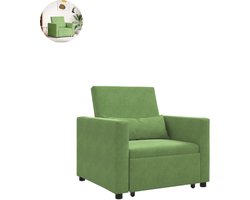 Slaapstoel - Uitklapbaar - Slaapbank - Logeerbed - Zetelbed - Slaapfauteuil - Vouwbed - 1 persoons - Zeer comfortabel - 100 kg - Lichtgroen