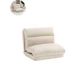Slaapstoel - Uitklapbaar - Slaapbank - Logeerbed - Zetelbed - Slaapfauteuil - Vouwbed - 1 persoons - Zeer comfortabel - Beige