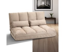 Slaapstoel - Uitklapbaar - Slaapbank - Logeerbed - Zetelbed - Slaapfauteuil - Vouwbed - 1 persoons - Zeer comfortabel - Beige