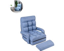 Slaapstoel - Uitklapbaar - Slaapbank - Logeerbed - Zetelbed - Slaapfauteuil - Vouwbed - 1 persoons - Zeer comfortabel - Blauw