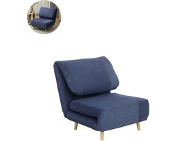 Slaapstoel - Uitklapbaar - Slaapbank - Logeerbed - Zetelbed - Slaapfauteuil - Vouwbed - 1 persoons - Zeer comfortabel - Blauw