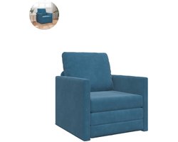 Slaapstoel - Uitklapbaar - Slaapbank - Logeerbed - Zetelbed - Slaapfauteuil - Vouwbed - 1 persoons - Zeer comfortabel - Blauw