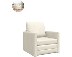 Slaapstoel - Uitklapbaar - Slaapbank - Logeerbed - Zetelbed - Slaapfauteuil - Vouwbed - 1 persoons - Zeer comfortabel - Crème