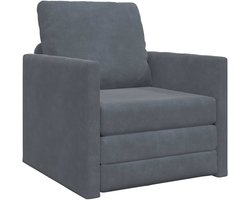 Slaapstoel - Uitklapbaar - Slaapbank - Logeerbed - Zetelbed - Slaapfauteuil - Vouwbed - 1 persoons - Zeer comfortabel - Donkergrijs