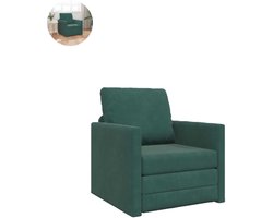 Slaapstoel - Uitklapbaar - Slaapbank - Logeerbed - Zetelbed - Slaapfauteuil - Vouwbed - 1 persoons - Zeer comfortabel - Donkergroen