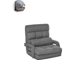 Slaapstoel - Uitklapbaar - Slaapbank - Logeerbed - Zetelbed - Slaapfauteuil - Vouwbed - 1 persoons - Zeer comfortabel - Grijs