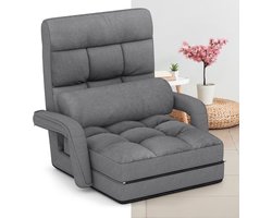Slaapstoel - Uitklapbaar - Slaapbank - Logeerbed - Zetelbed - Slaapfauteuil - Vouwbed - 1 persoons - Zeer comfortabel - Grijs