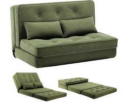 Slaapstoel - Uitklapbaar - Slaapbank - Logeerbed - Zetelbed - Slaapfauteuil - Vouwbed - 1 persoons - Zeer comfortabel - Groen