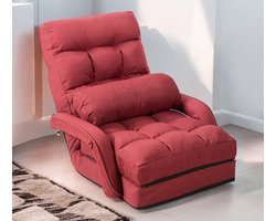 Slaapstoel - Uitklapbaar - Slaapbank - Logeerbed - Zetelbed - Slaapfauteuil - Vouwbed - 1 persoons - Zeer comfortabel - Rood