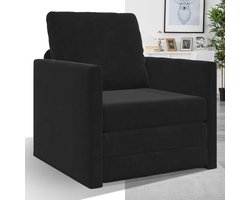 Slaapstoel - Uitklapbaar - Slaapbank - Logeerbed - Zetelbed - Slaapfauteuil - Vouwbed - 1 persoons - Zeer comfortabel - Zwart