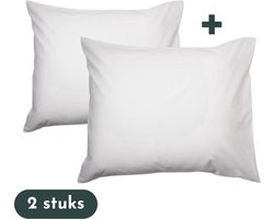 Slaaptextiel Kussenslopen - Hotelkwaliteit - Set van 2 Stuks - Wit - 60x70cm - 100% Katoen - Hotelsluiting