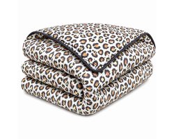 SlaapVaak SlaapSnel Dekbed - Panter Print Dekbed - Dekbed zonder Overtrek - All Year Dekbed - Hoesloos Dekbed - Anti-Allergisch - Wasbaar - Eenpersoons - 140x200 cm - Grijs/Bruin